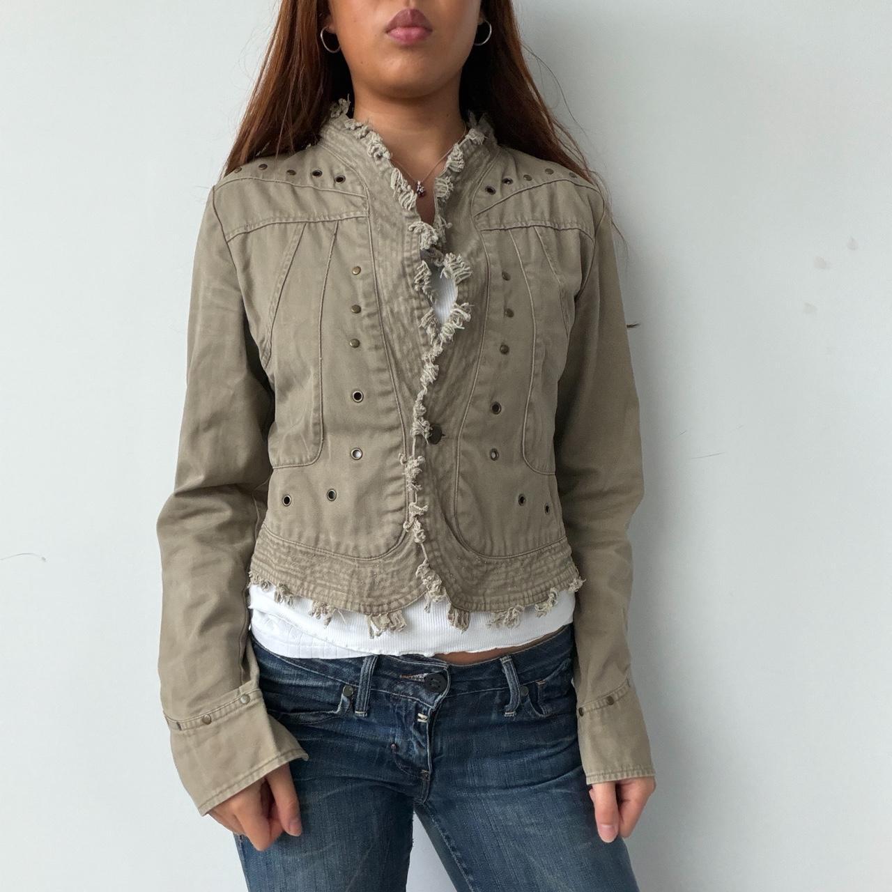Vintage Beige Studded Jacket