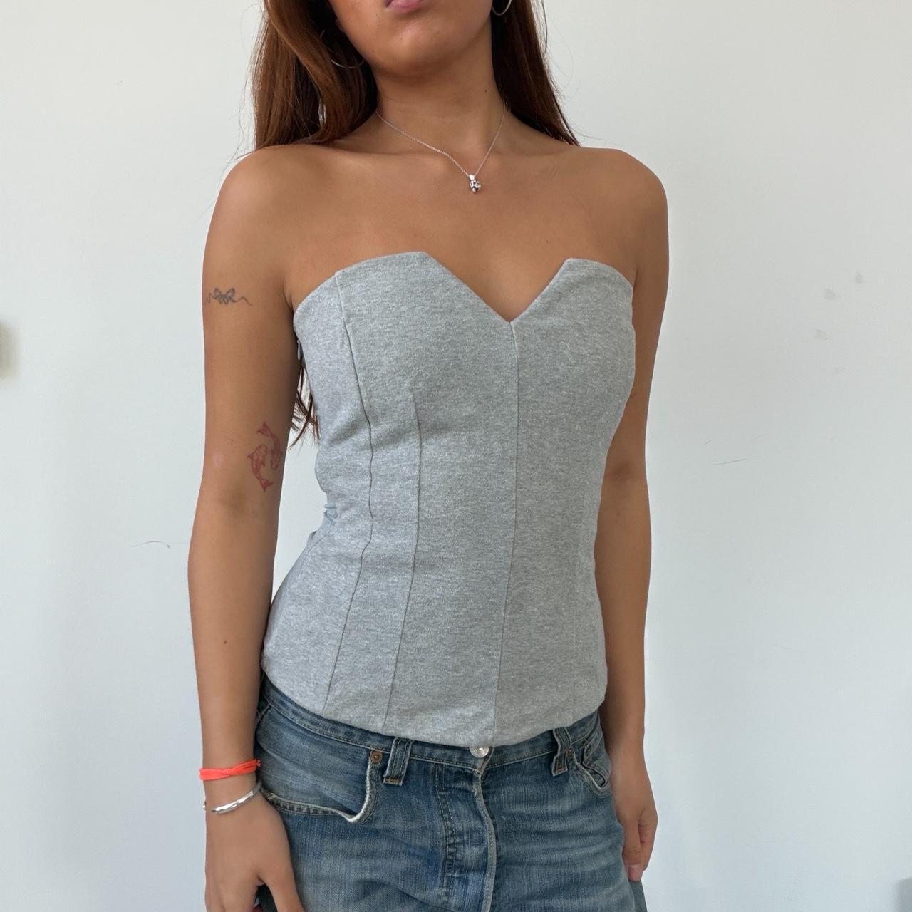 Vintage Grey Bandeau Top