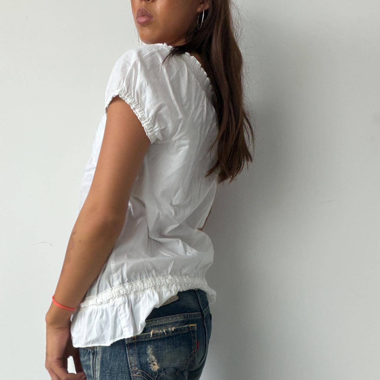 Vintage White Ruffle Top