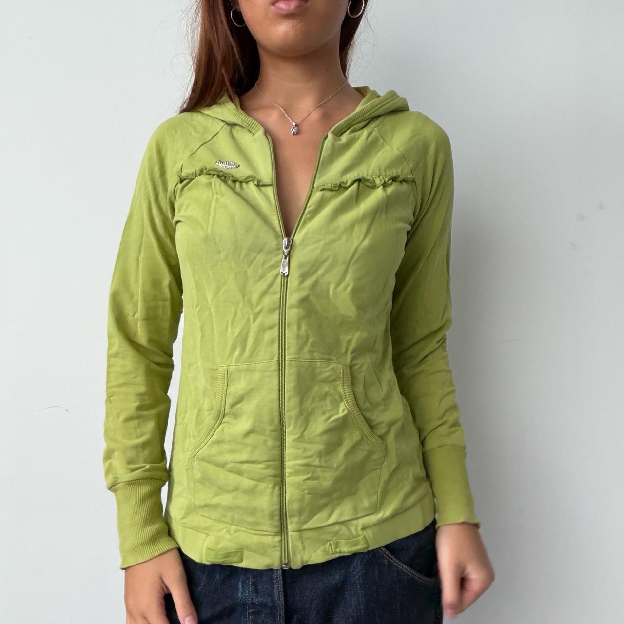 Vintage Green Zip Up Jumper