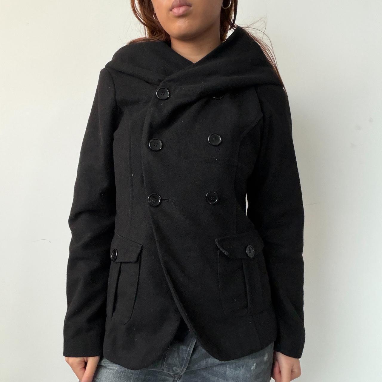 Vintage Black Hooded Coat
