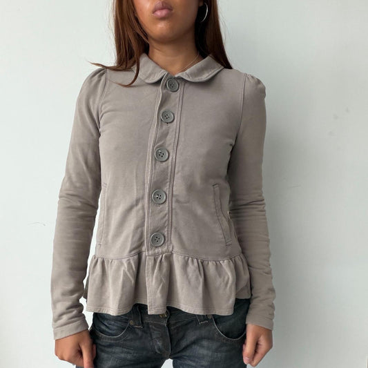 Vintage Beige Button Up Jumper