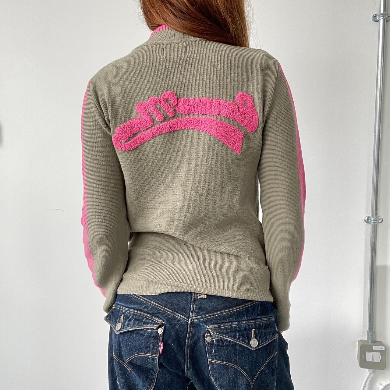 Vintage Khaki zip up knit jumper