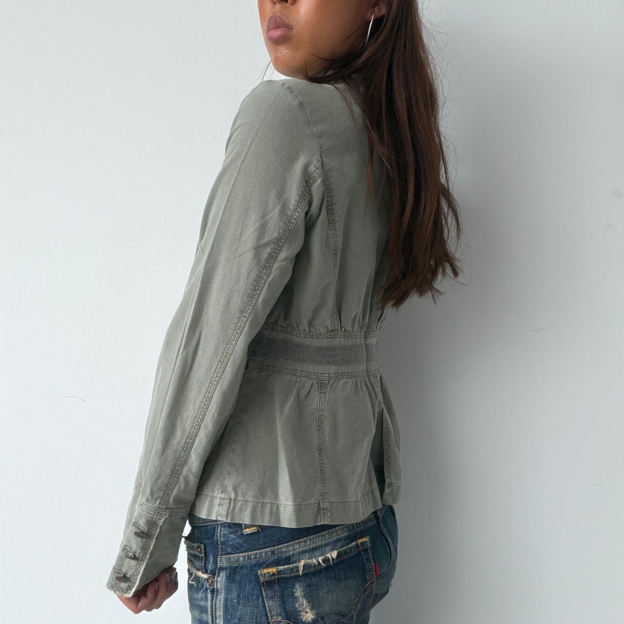 Vintage Light Grey Khaki Button Up