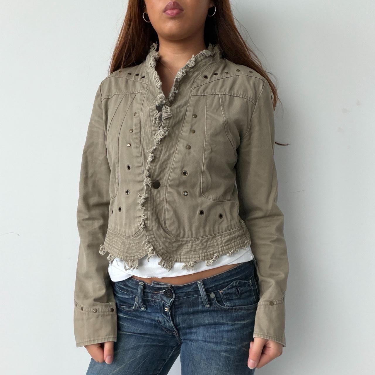 Vintage Beige Studded Jacket