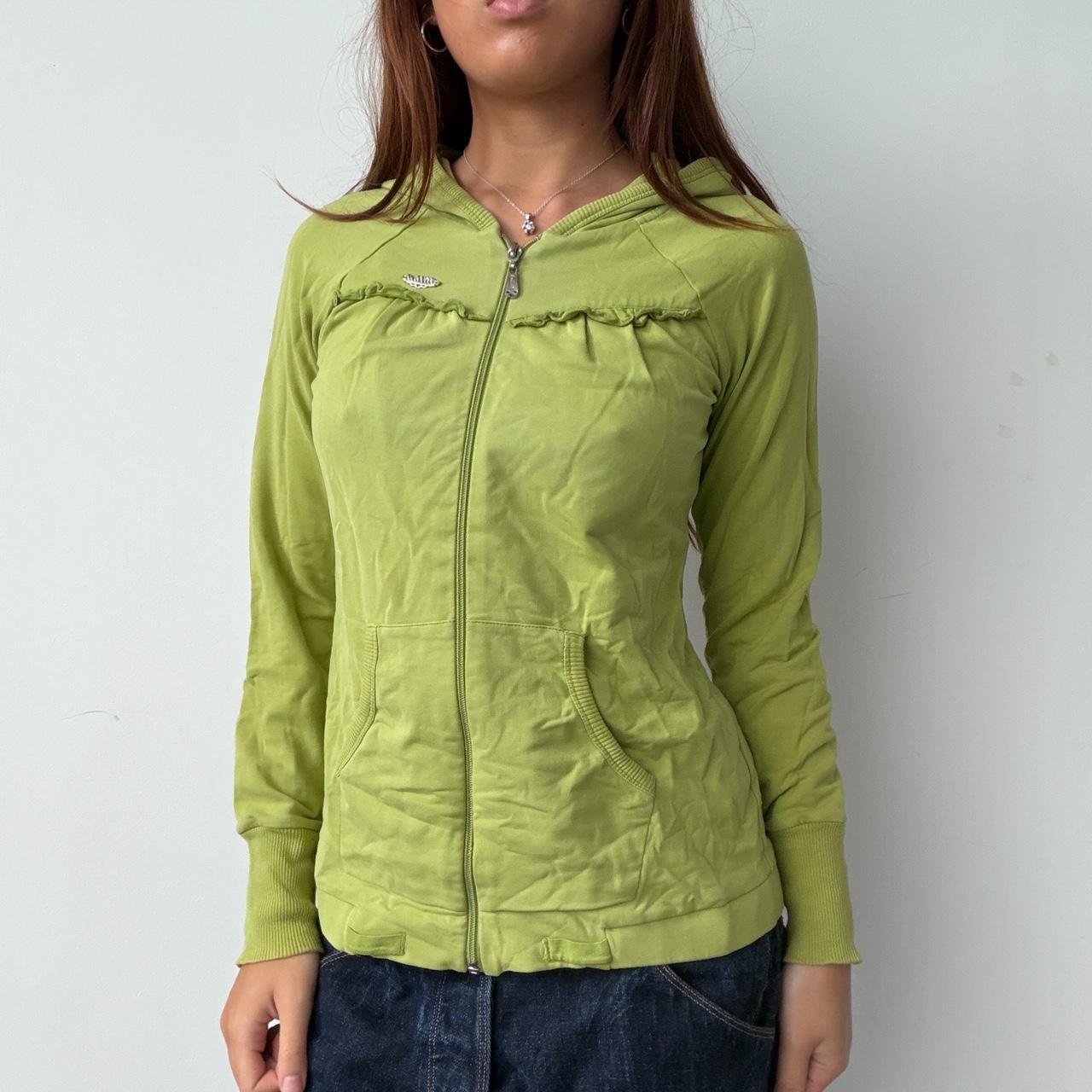 Vintage Green Zip Up Jumper