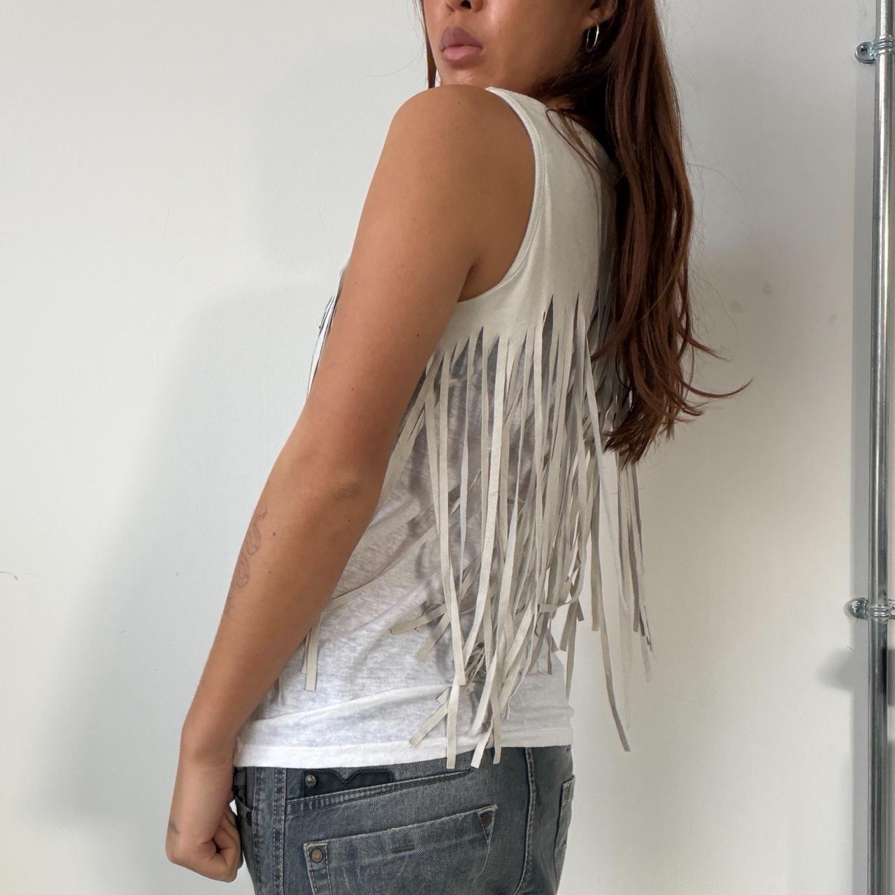 Vintage White Cop Copine Fringe Top