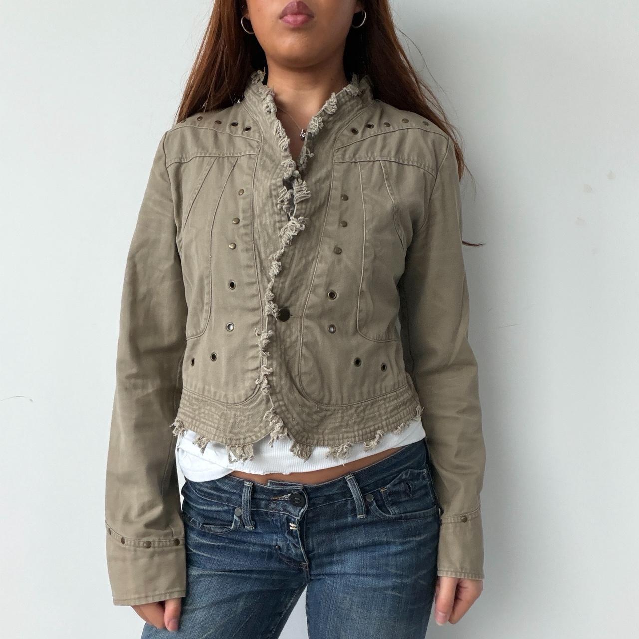 Vintage Beige Studded Jacket