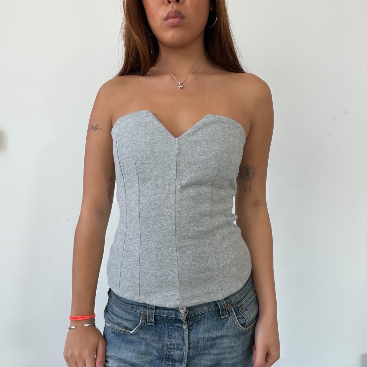 Vintage Grey Bandeau Top