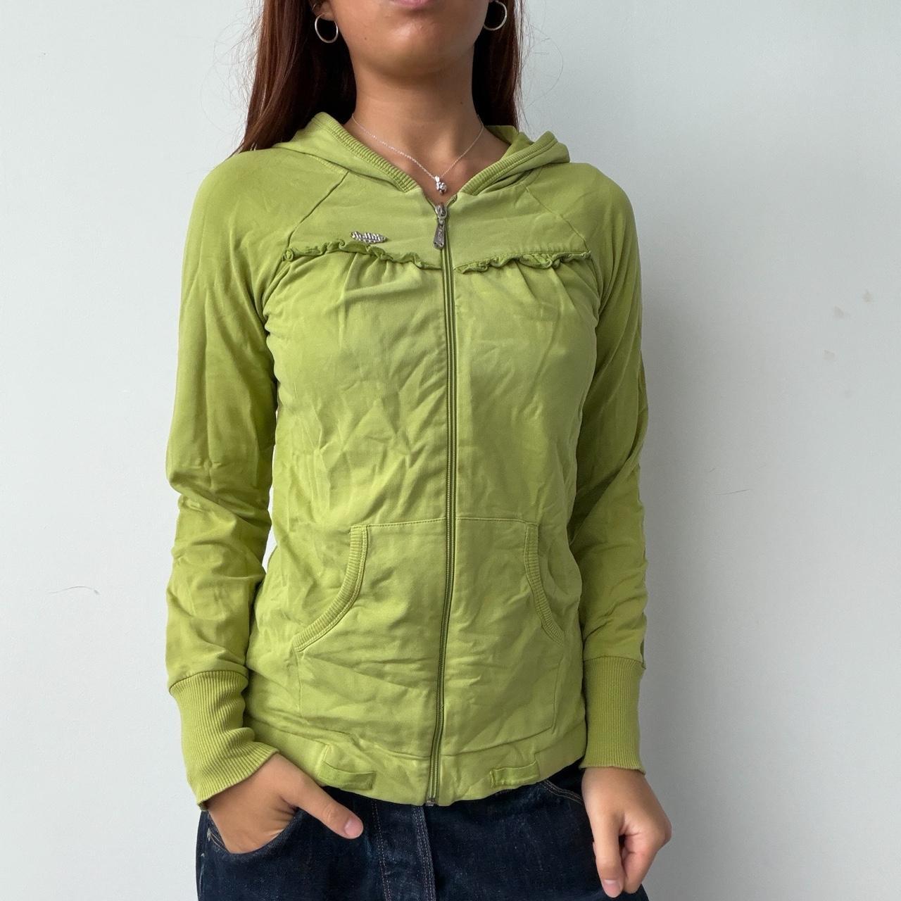 Vintage Green Zip Up Jumper