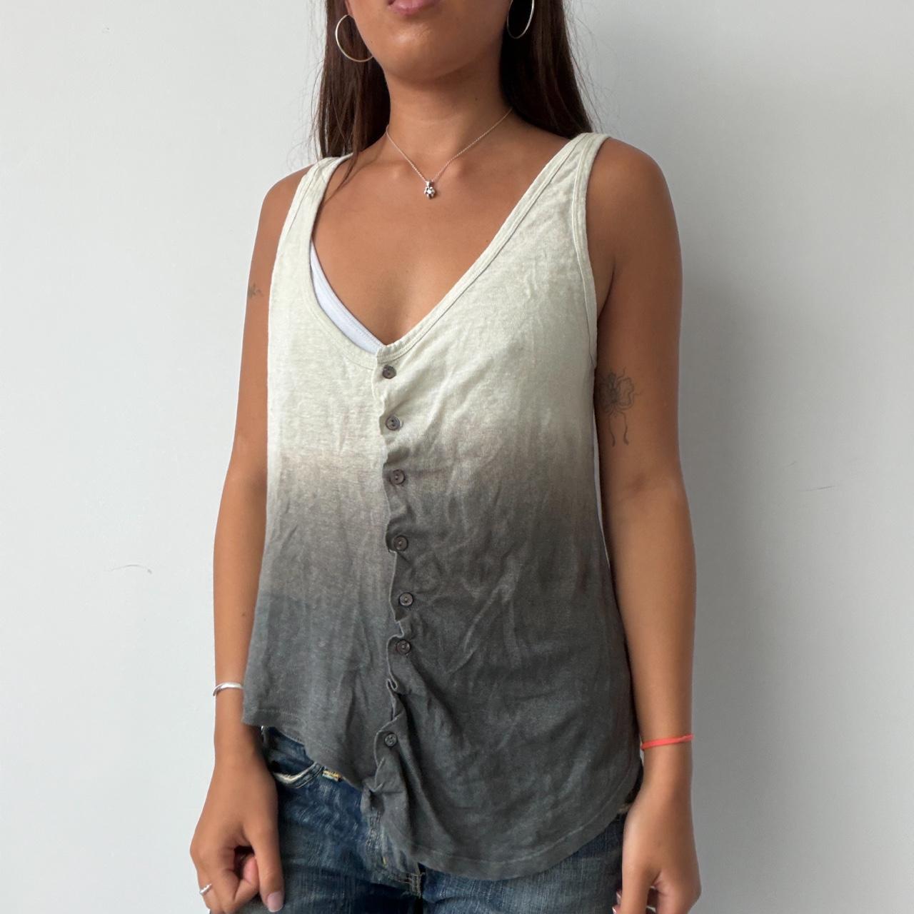 Vintage Ombre Knit Button Up