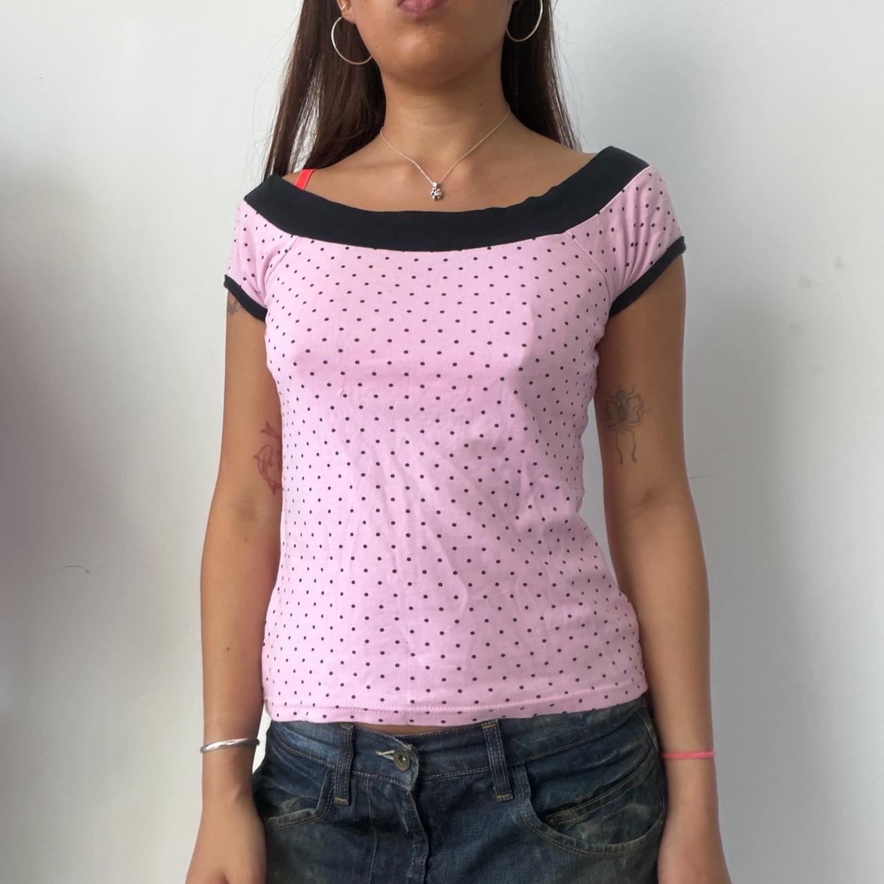 Vintage Pink Polka Dot Top