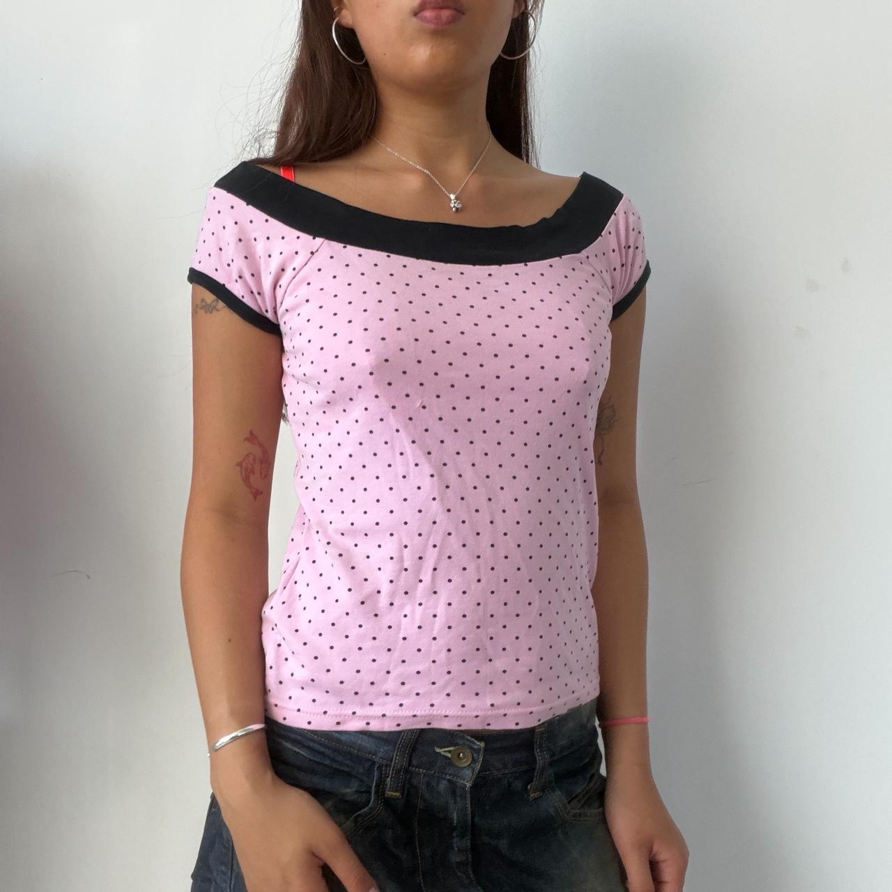 Vintage Pink Polka Dot Top