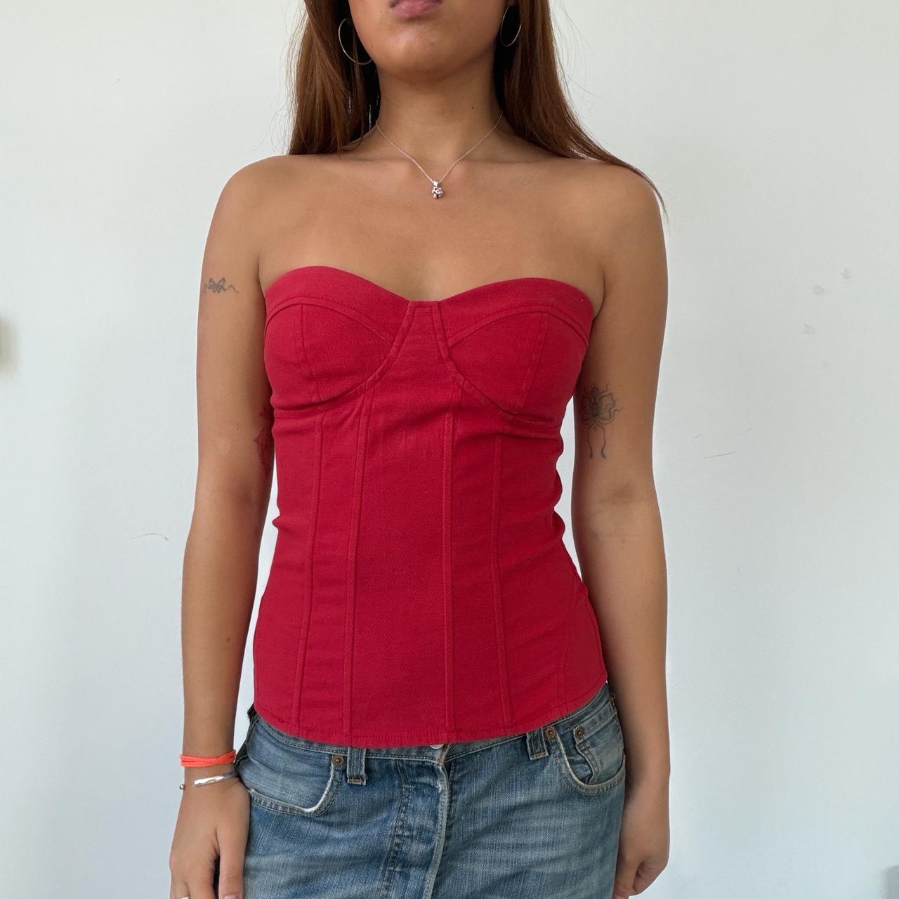 Vintage Red Bandeau Top