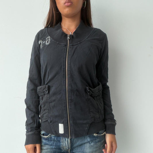 Vintage Black Zip Up Jacket