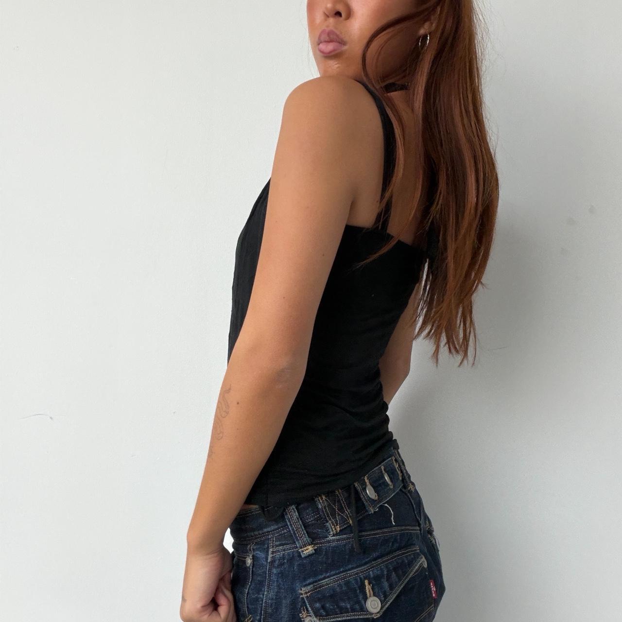 Vintage Black Open Front Cami