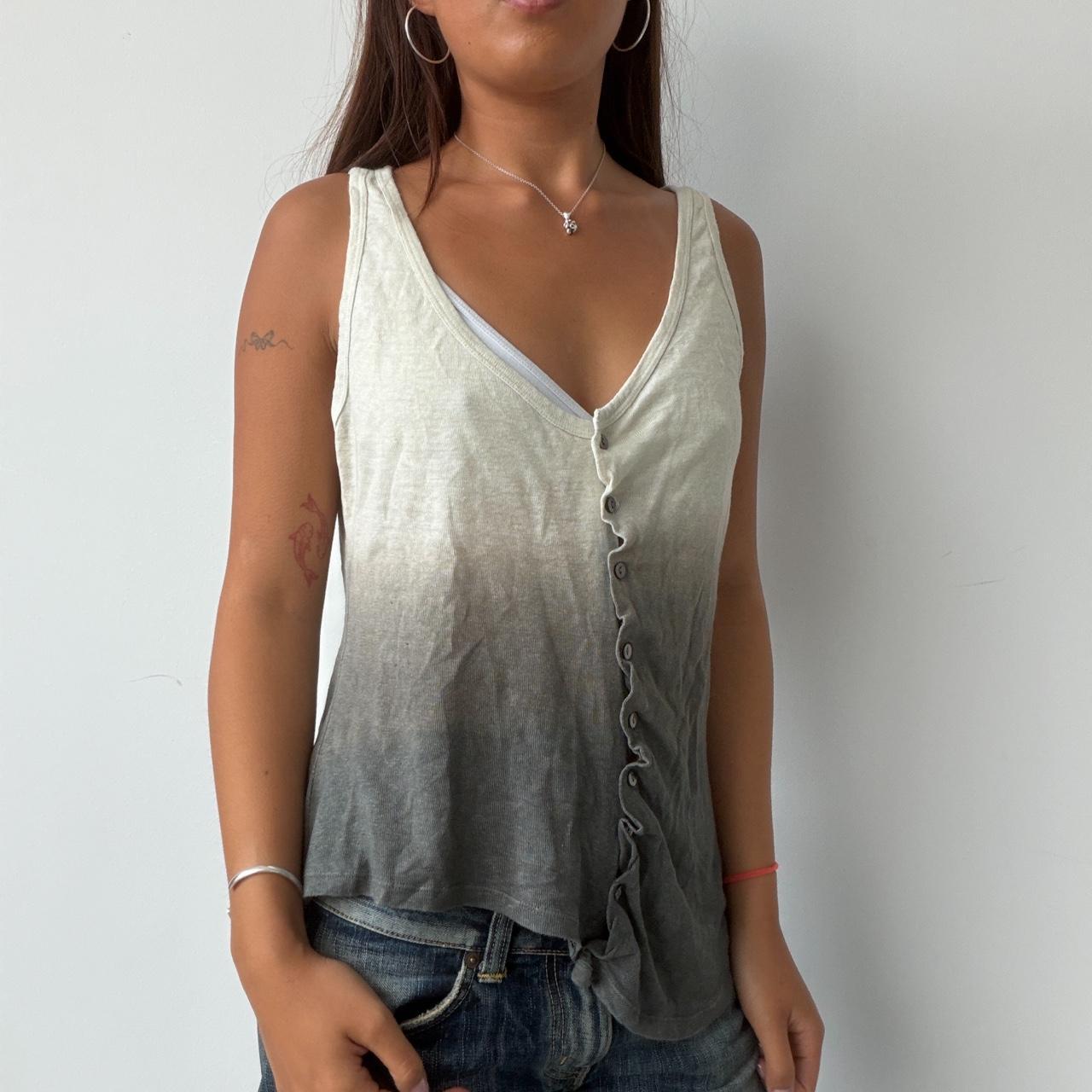 Vintage Ombre Knit Button Up
