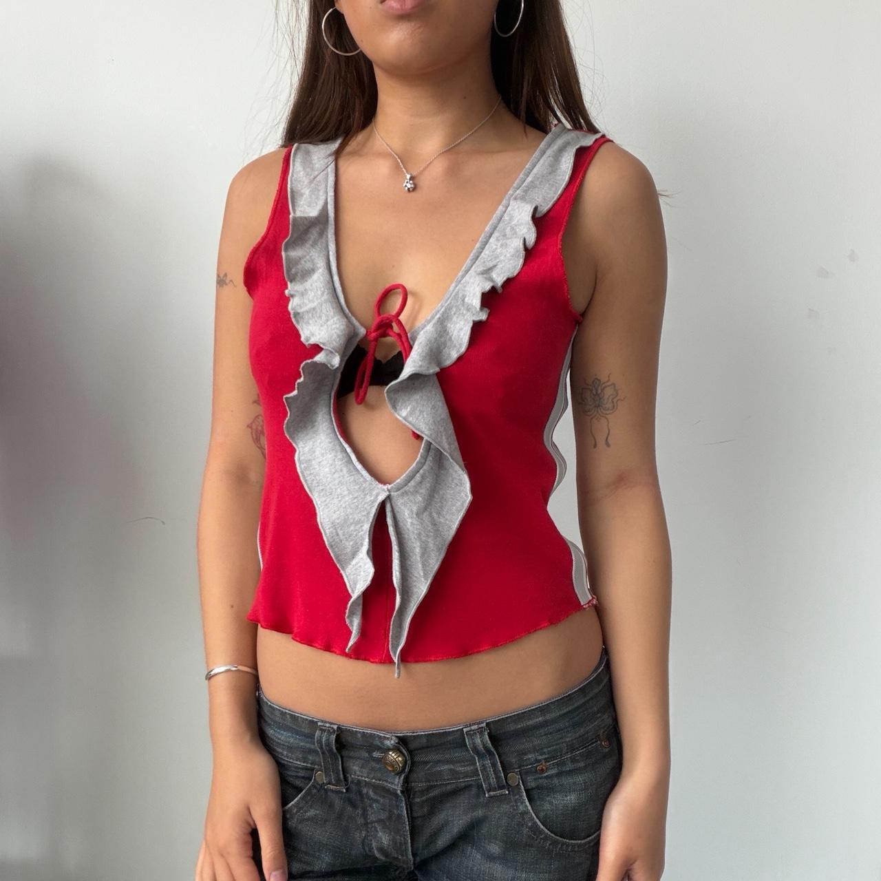 Vintage Red Graphic Top