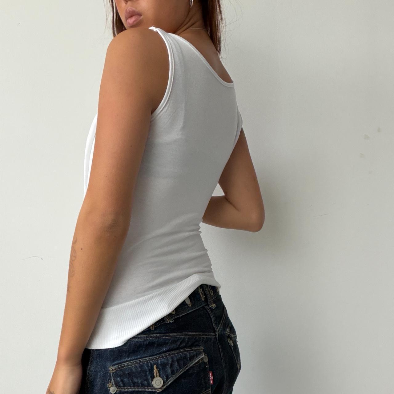 Vintage White Cowl Neck Tank Top