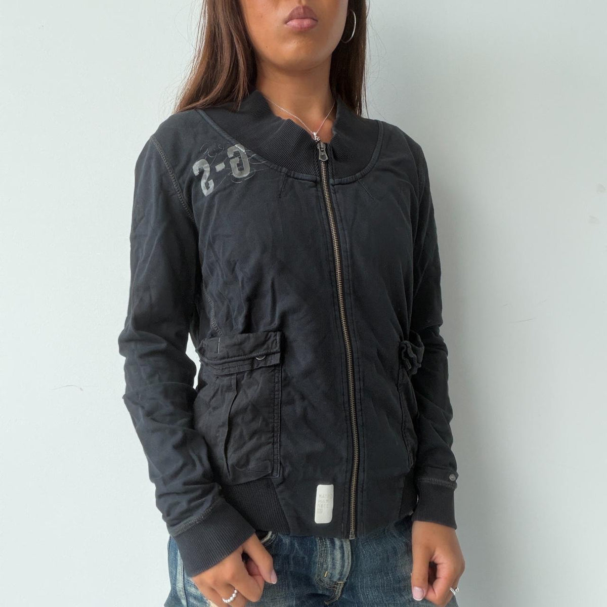 Vintage Black Zip Up Jacket