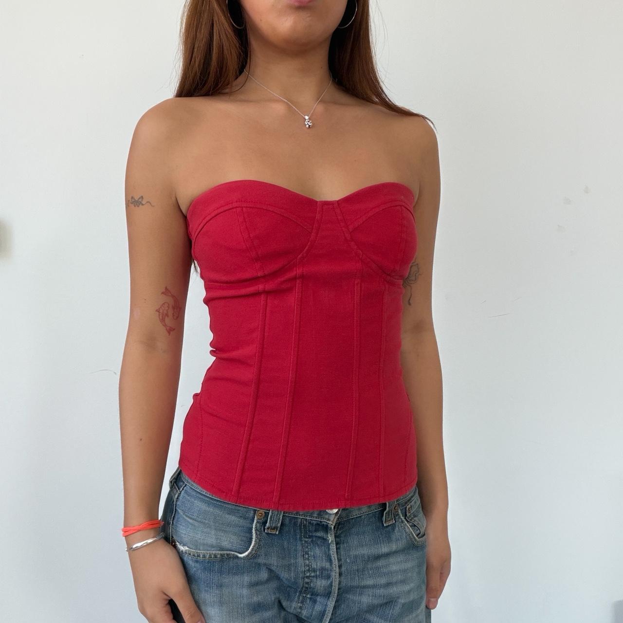 Vintage Red Bandeau Top