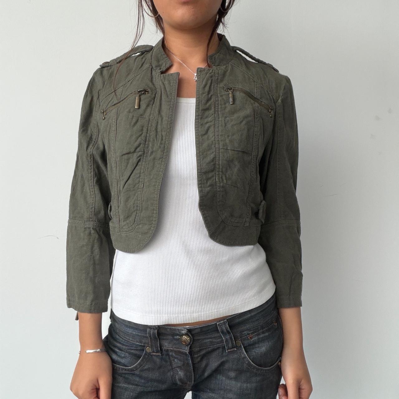 Vintage Khaki Linene Bolero