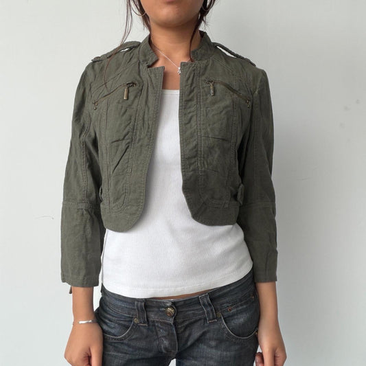 Vintage Khaki Linene Bolero