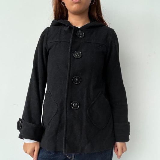 Vintage Black Cop Copine Wool Coat