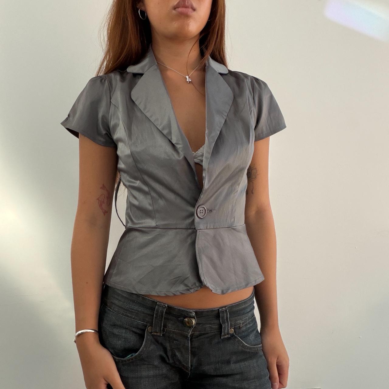 Vintage Grey Satin Top