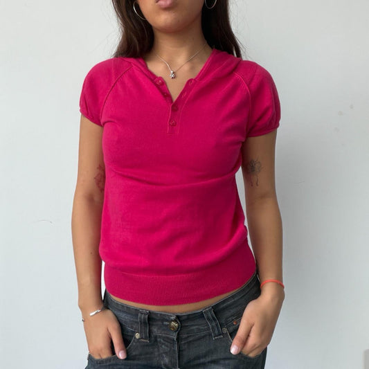 Vintage Pink Hooded Knit Top