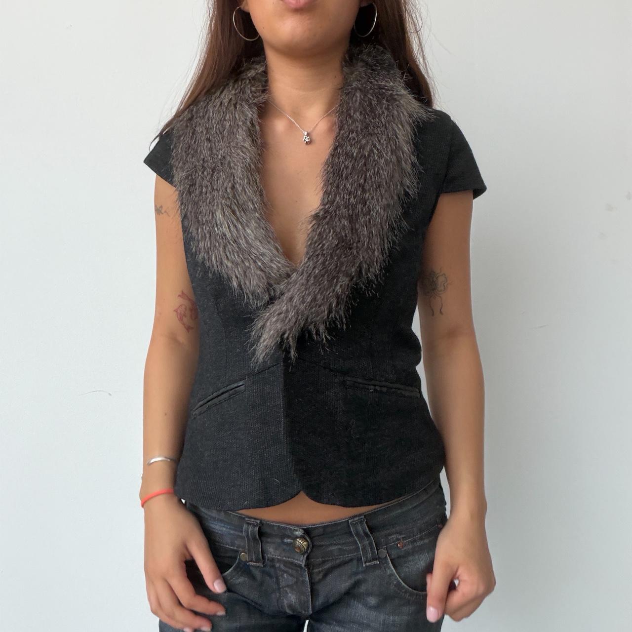 Vintage Faux Fur Trim Blazer