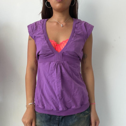 Vintage Purple V-Neck Top