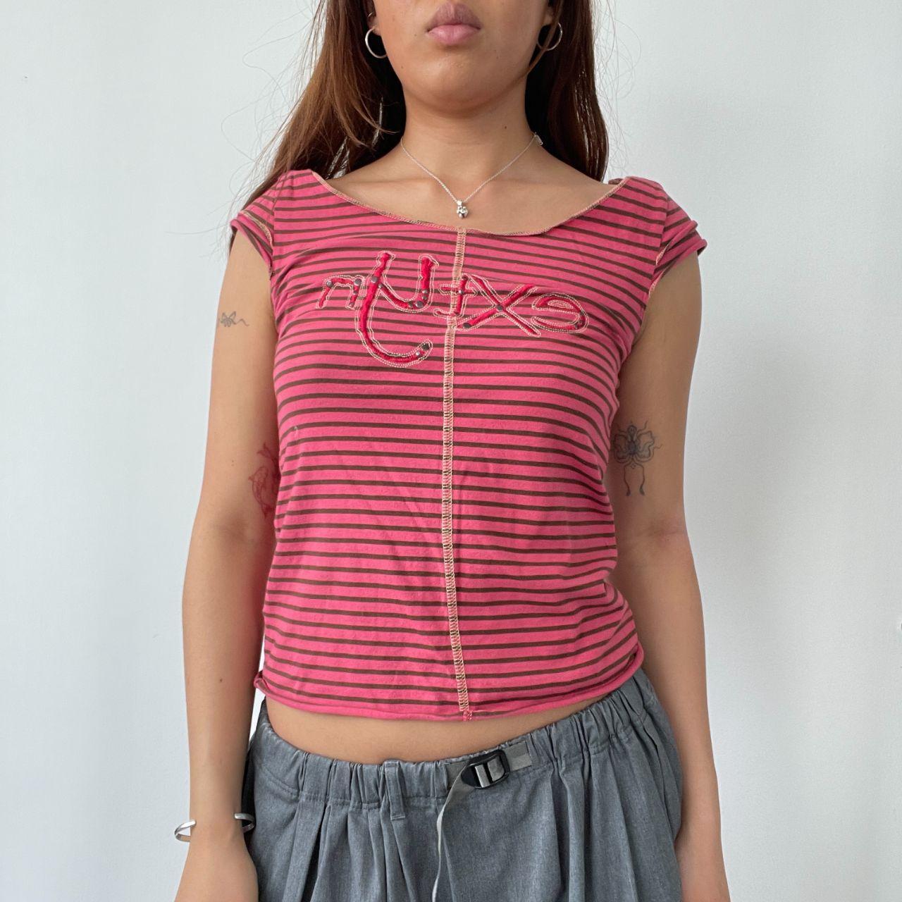 Red/Brown Stripy Baby Tee