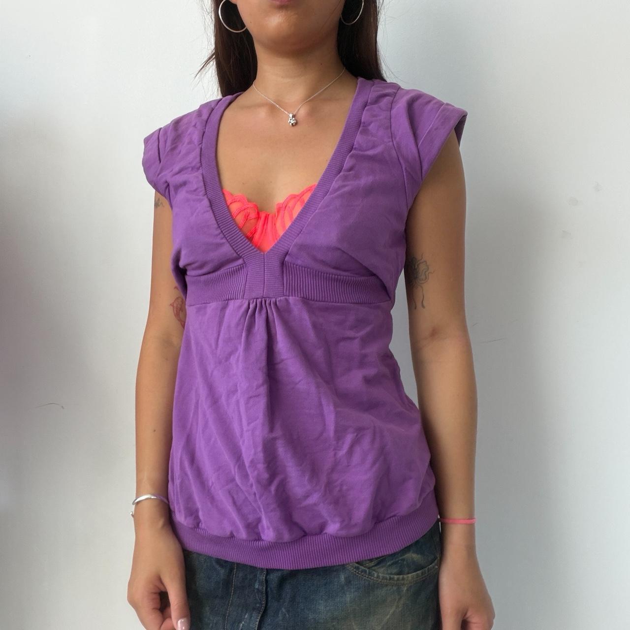 Vintage Purple V-Neck Top
