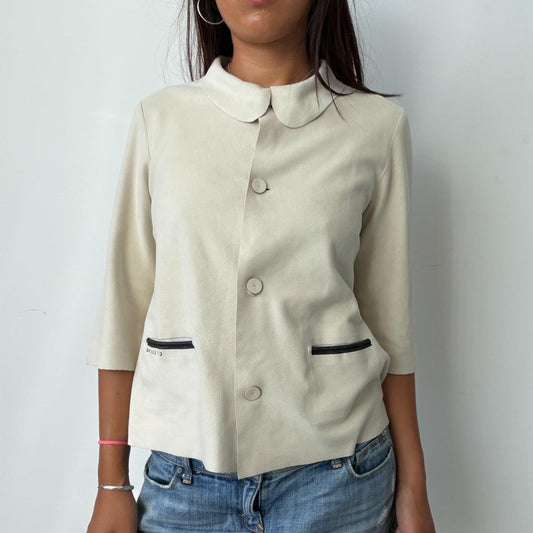Vintage Cop Copine Suede White Blouse