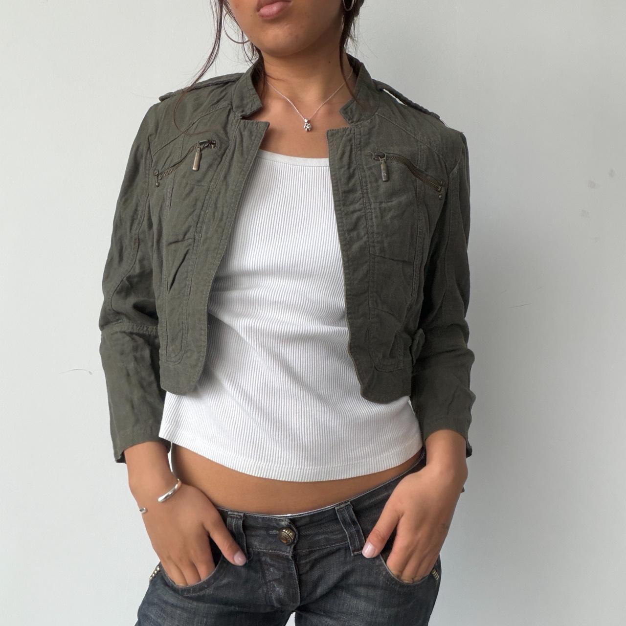 Vintage Khaki Linene Bolero