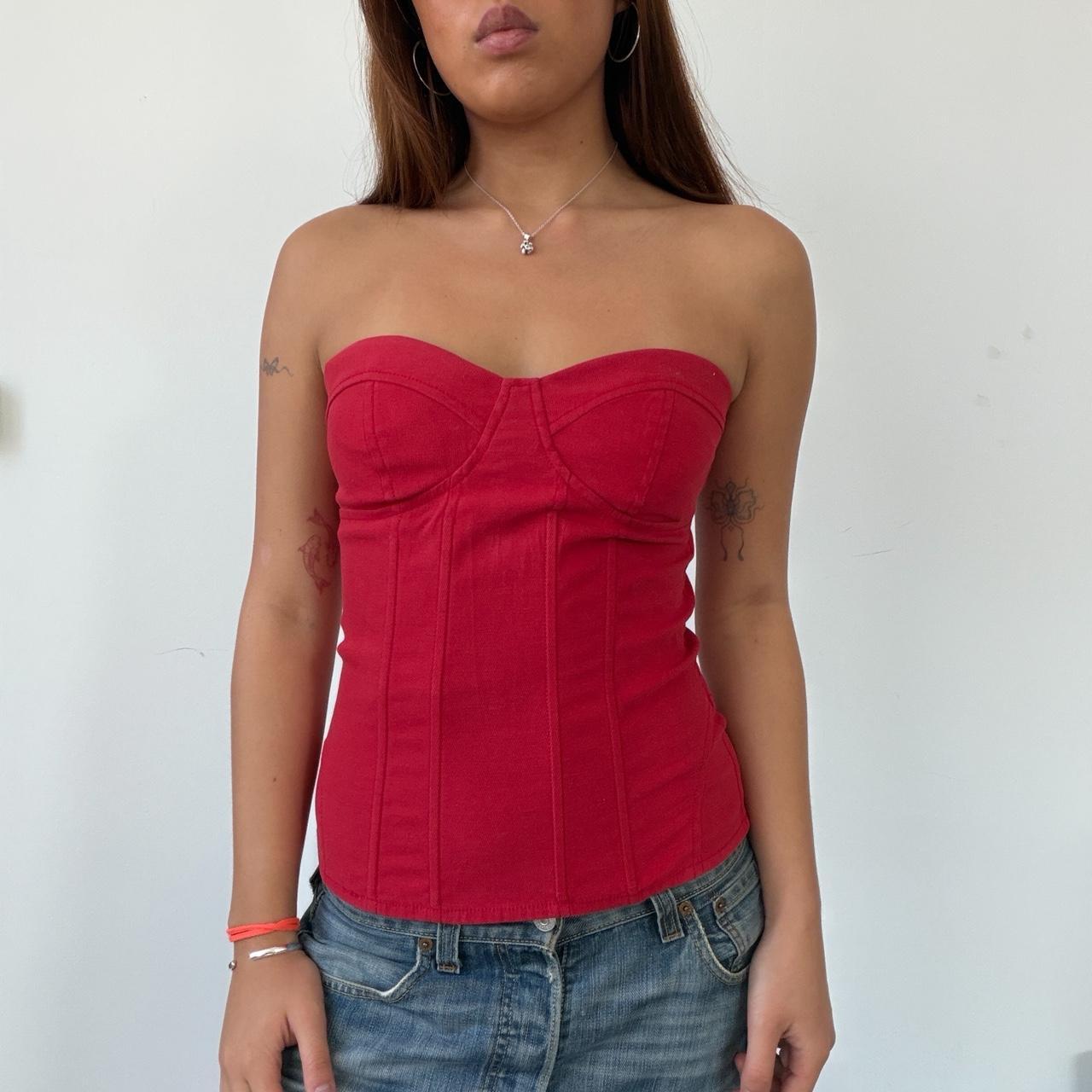Vintage Red Bandeau Top