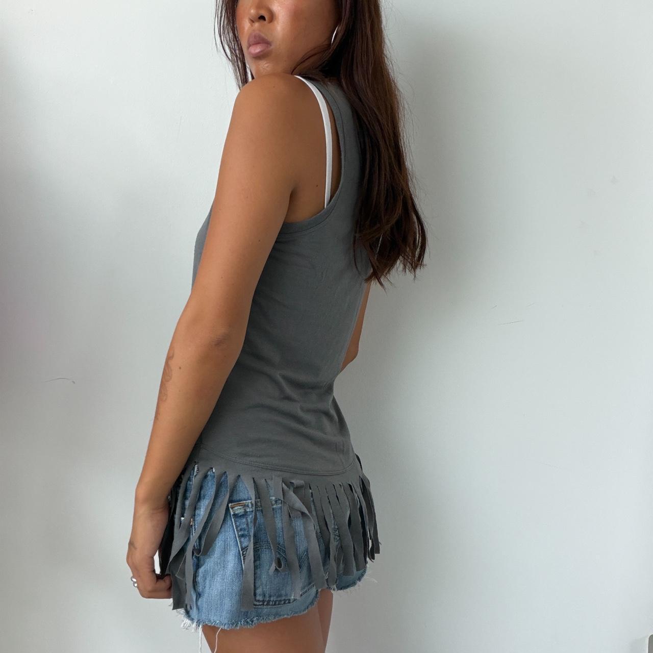 Vintage Grey Fringe Top