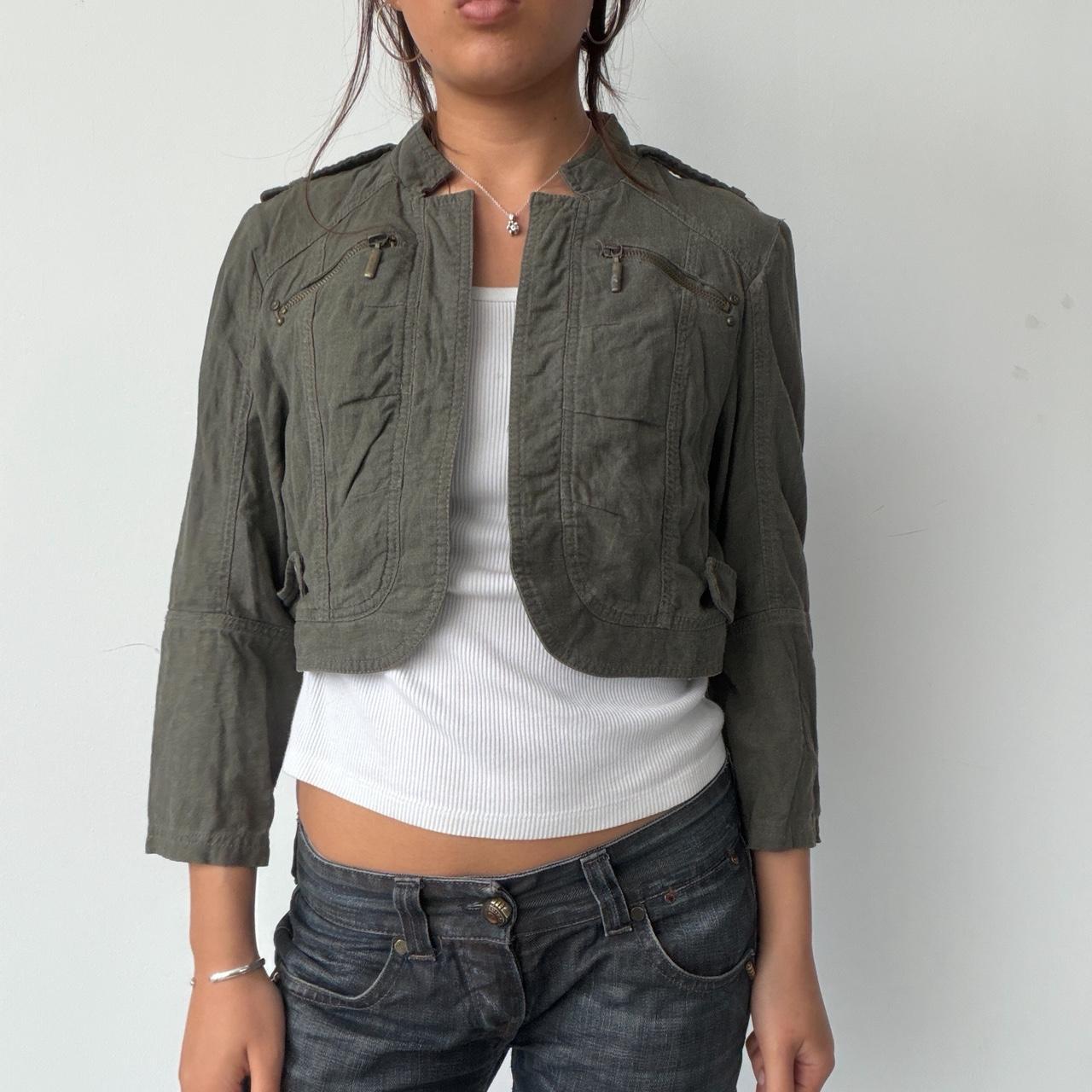 Vintage Khaki Linene Bolero