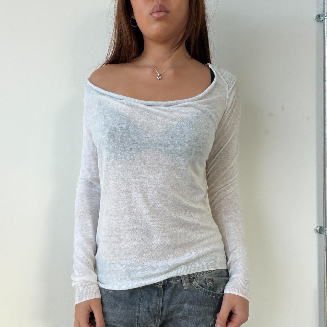 Vintage White Knit Long Sleeve