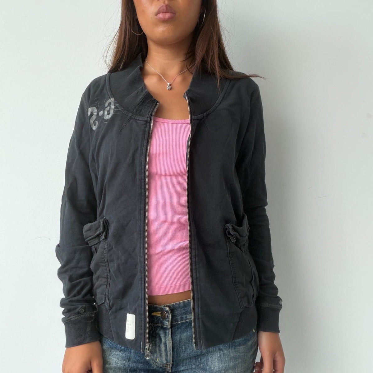 Vintage Black Zip Up Jacket