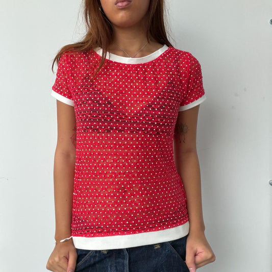 Vintage Red Polka Dot Top