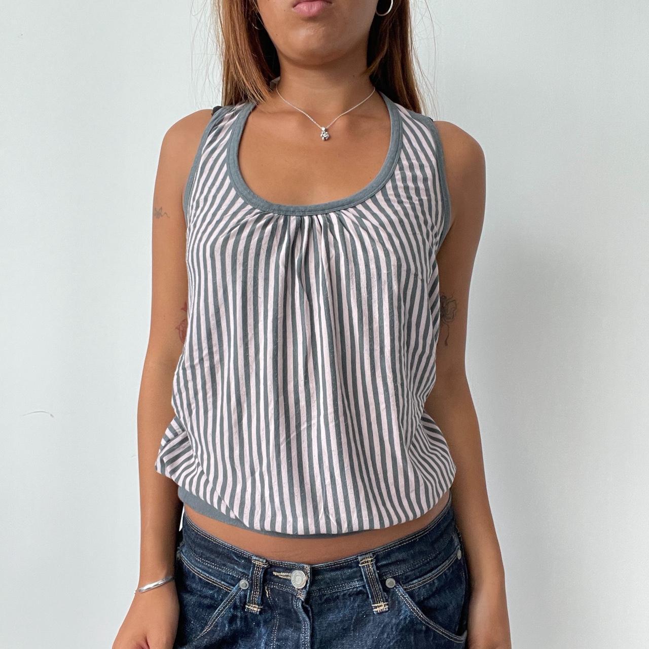 Vintage Baby Pink Stripe Top