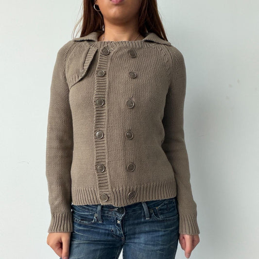 Vintage Beige Double Breasted Knit
