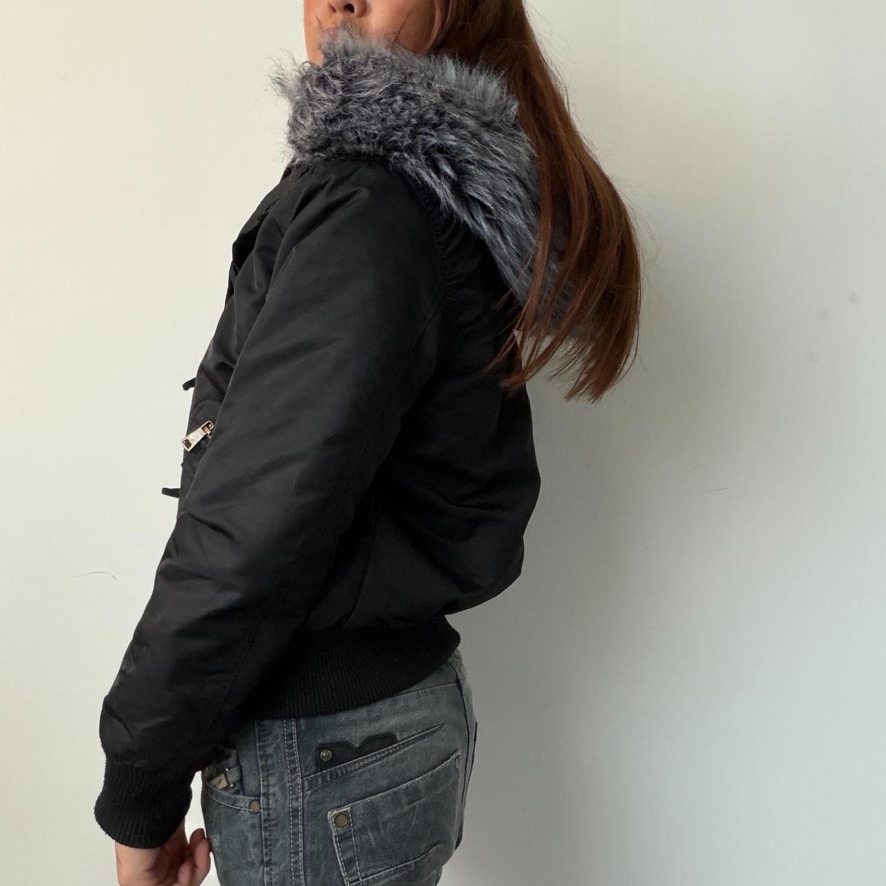 Vintage Black Hooded Puffer Jacket