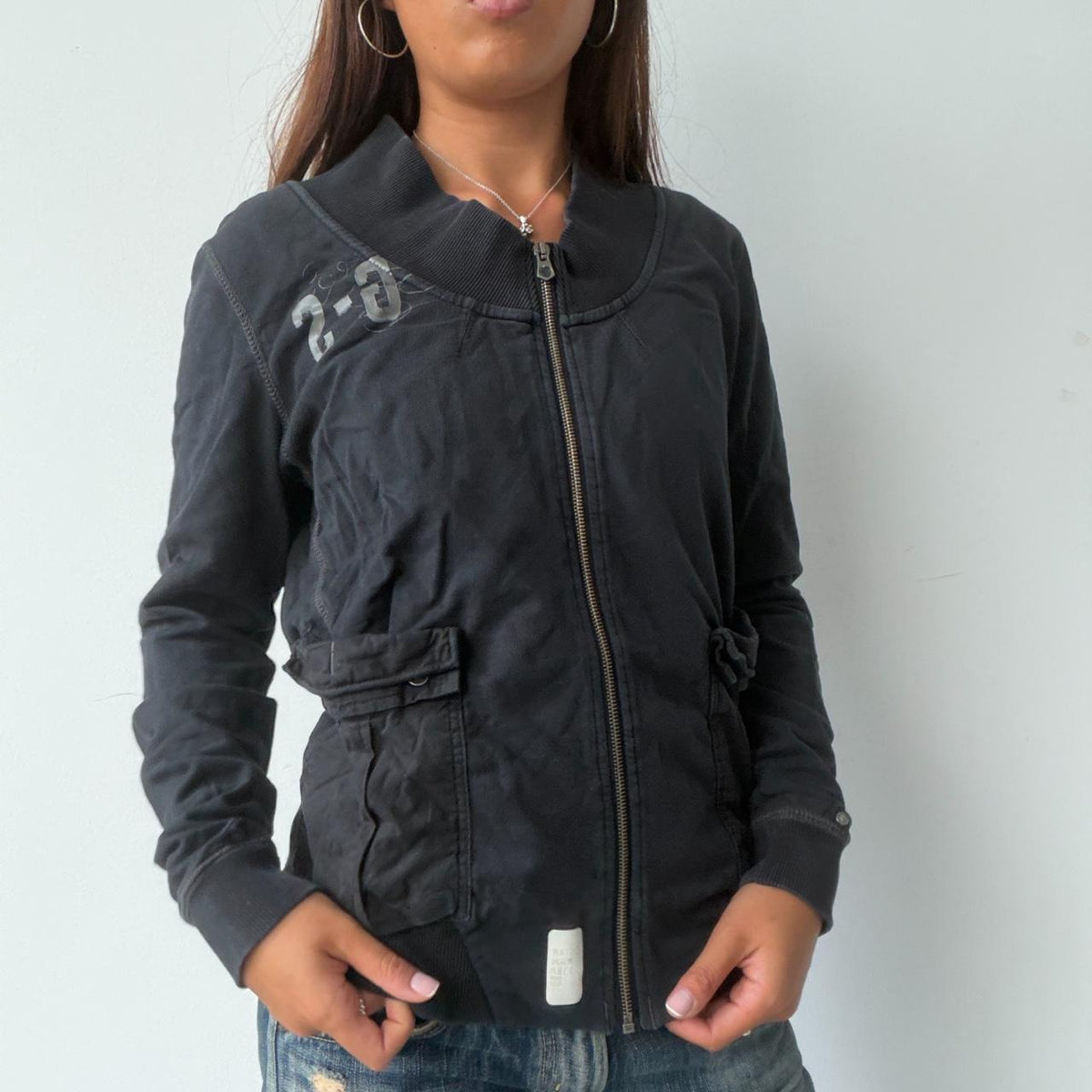 Vintage Black Zip Up Jacket