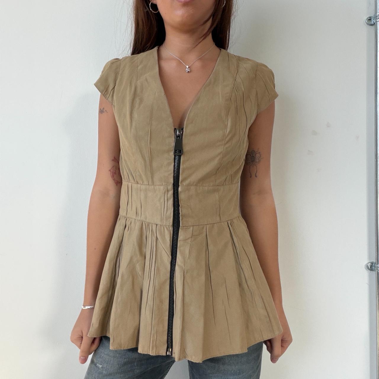 Vintage Beige Tunic Top