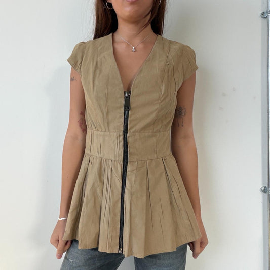 Vintage Beige Tunic Top
