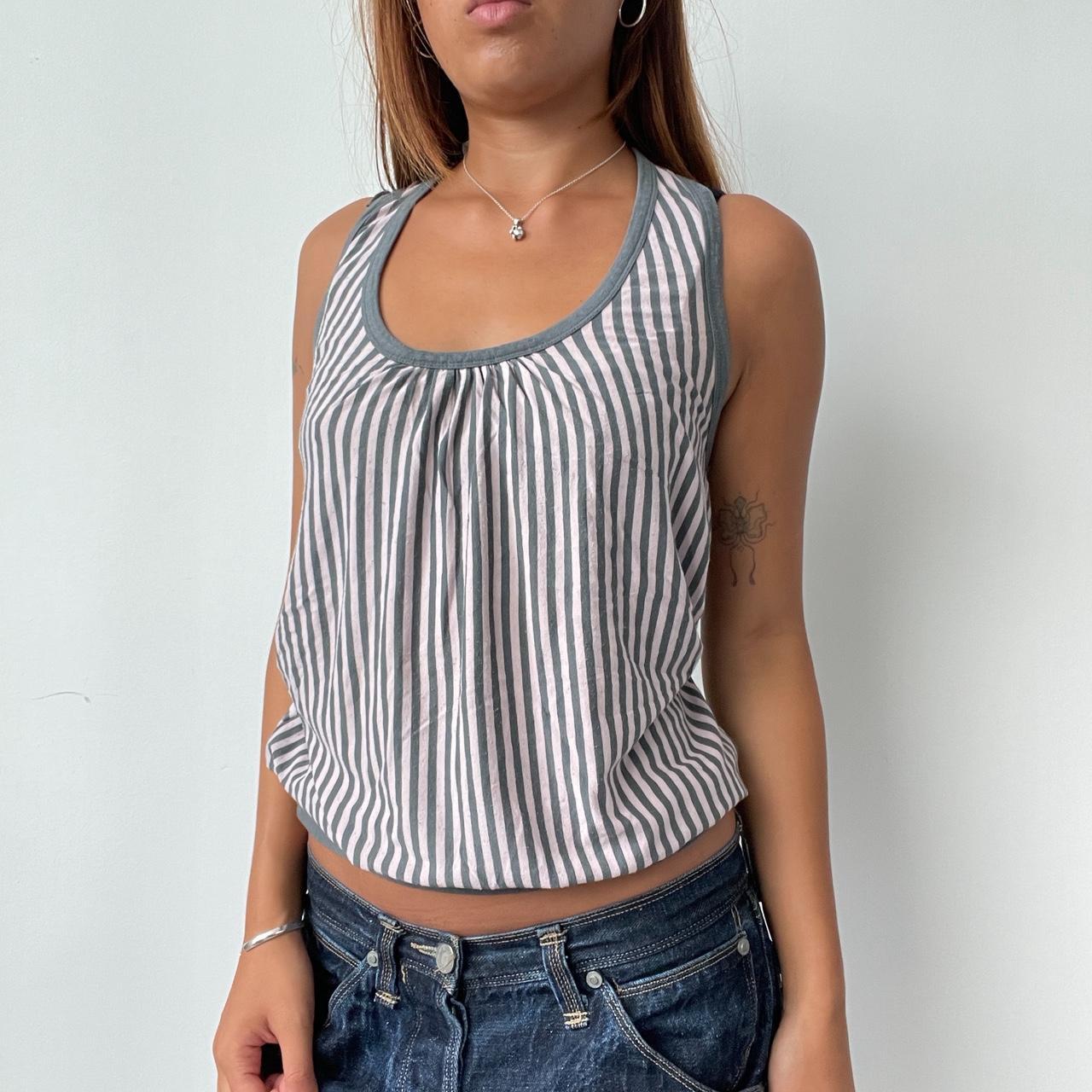Vintage Baby Pink Stripe Top
