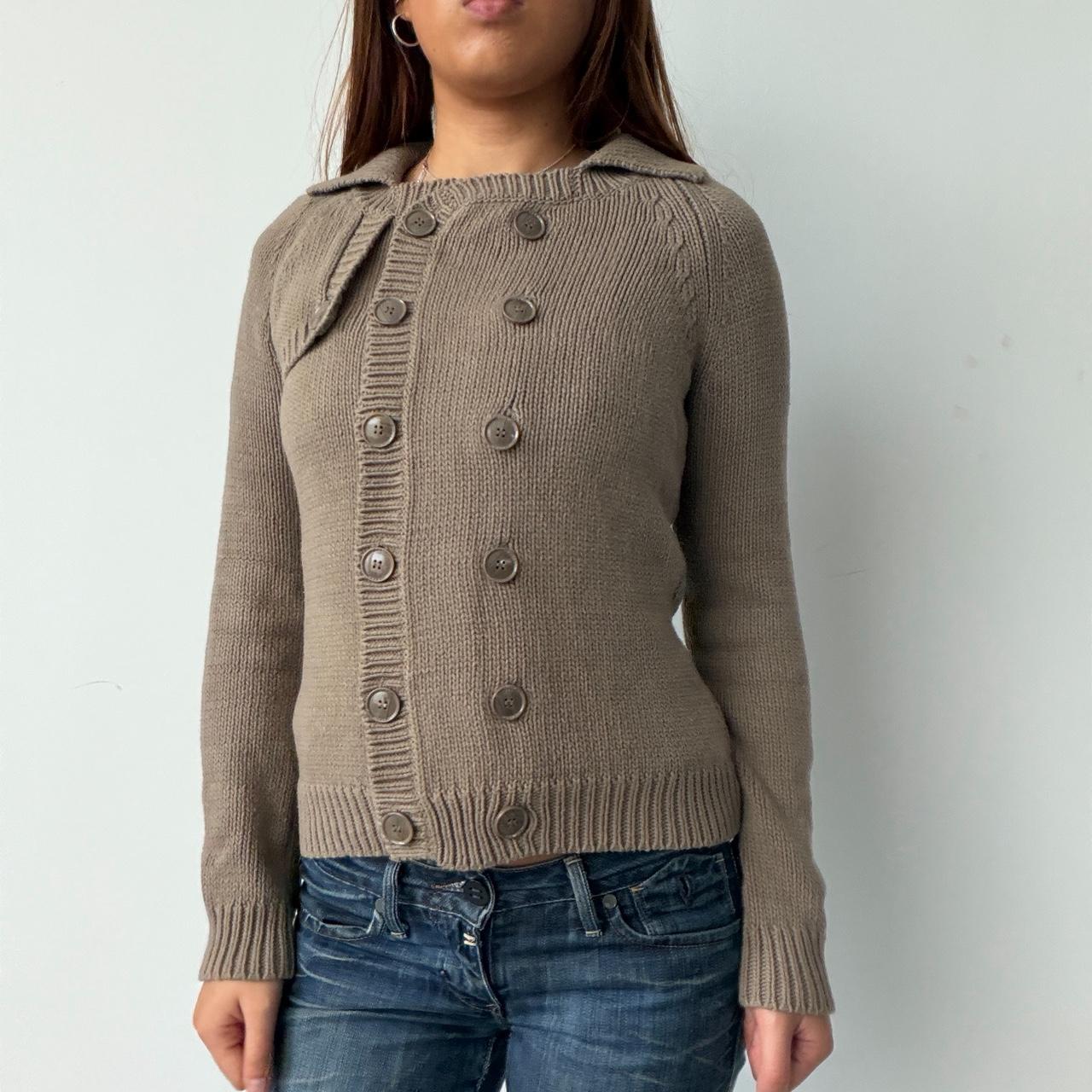 Vintage Beige Double Breasted Knit